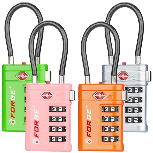 Open Alert TSA Approved Luggage Locks (4 Colors Pink PK)