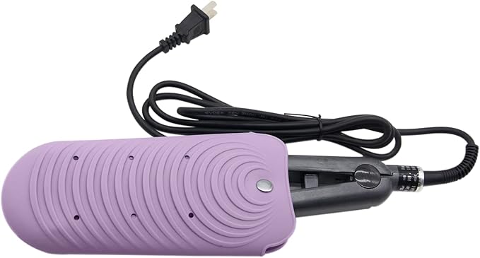 Heat Insulating Silicone Mat Pouch for Hair Styling Tools, Curling & Flat Irons Anti-Slip Travel Cover, Small Portable Straightener Pad for Curler Wands Storage, Hot Waver (Purple)