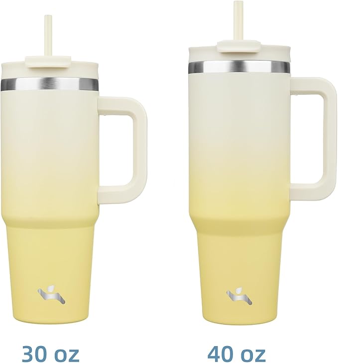 30 oz Tumbler with Handle and 2 Straws, 2 in 1 Lid Insulated Water Bottle - Image 3