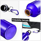 10 Pcs Aluminum Water Bottle 20 oz Reusable Bottles Lightweight Leak Proof Aluminum Sports Travel Bottles with Twist Cap Buckle for Gym (Blue)