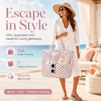 Beach Bags for Women (Purple White)