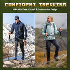 Aviation Grade Aluminum Collapsible Trekking Poles (110-125cm for Height：5'2'' to 6'2'')