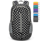 Lightweight Packable Backpack 25L (25L / Black, White Polka Dot)