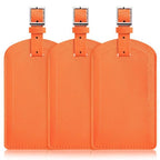 3 Pack Luggage Tags for Suitcases (Bright Orange)