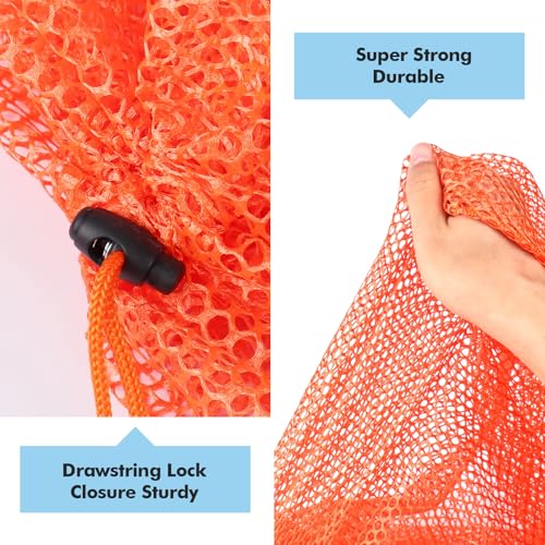 3Pcs Mesh Laundry Bags Washing Machine Mesh Wash Bags Jumbo for Delicates Clothes (Orange / Jumbo 3 pcs)