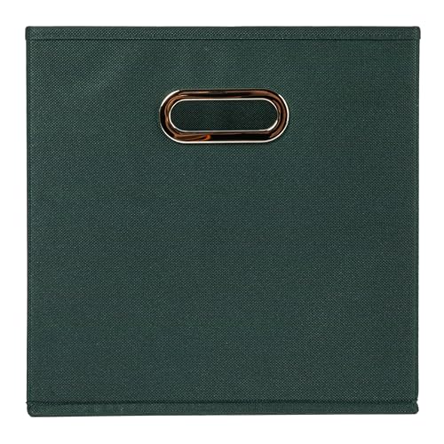 Foldable Fabric Storage Cubes 6 (Dark Green / 11” L x 11” W x 11” H)