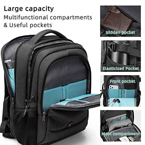 17 Inch Laptop Backpack for Travel Water Resistant College Backpack for Men Women Laptop Bag with USB Charging Port (Black-c / 17 Inch)