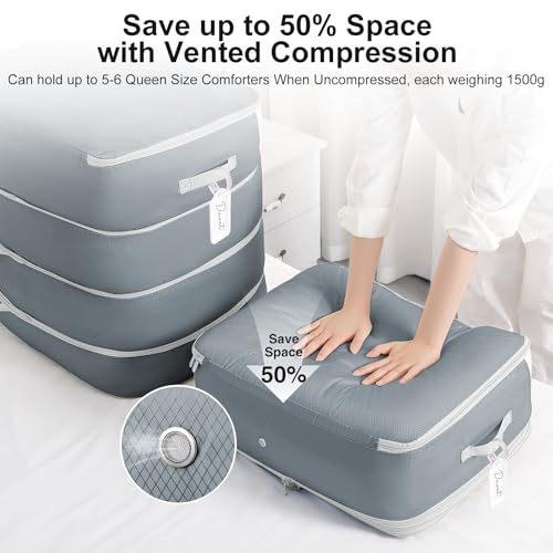 Comforter Storage Bag (Grey / 4 Pack)