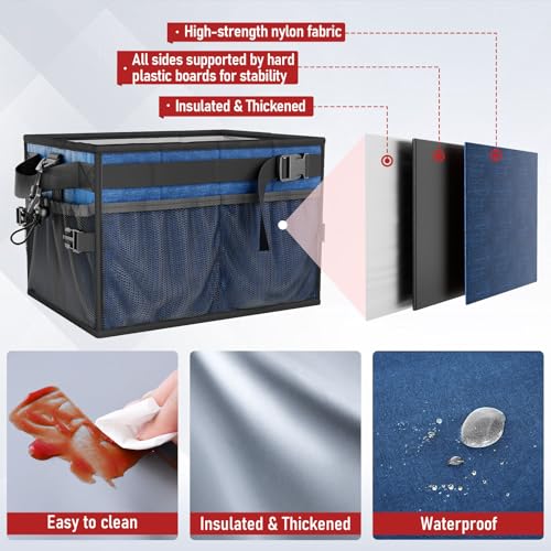 Grill Caddy Foldable BBQ Caddy with Paper Towel Holder (Navy)