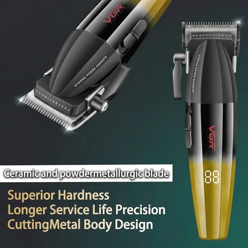 003 Professional Hair Clippers for Men with Clipper Trimmer Set (Gold)