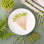 100 Pcs Pickleball Cocktail Picks Decorative Bamboo Cocktail Skewers (Pickleball)
