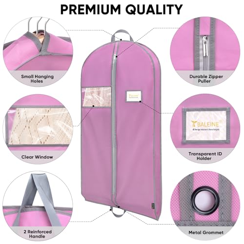1PK Garment Bags for Hanging Clothes (Pink / 54" 1PK)