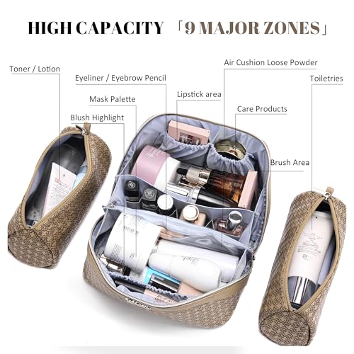 Travel Makeup Bag for Women (M-05Brown)