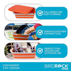 18L Collapsible BBQ Prep Tub with Lid (Orange / 22"L x 16"W x 7.1H")