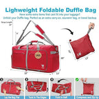 Travel Duffle Bag for Women & Men. Extra Large Foldable Duffel Bags (140L / Red)