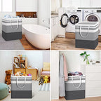 2 Pack Large Laundry Baskets (100L / Grey)