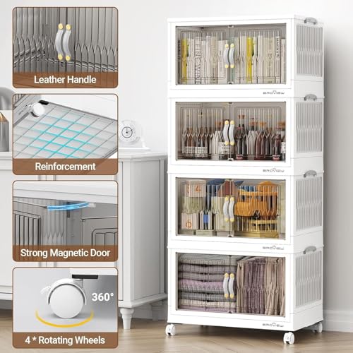 240Qt Stackable Storage Bins with Lid (White / 80QT-3Pack)