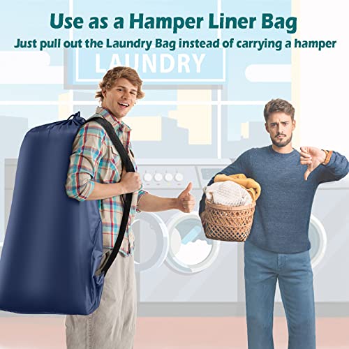 Heavy Duty Laundry Bag (Navy / 48" x 28" x 1")