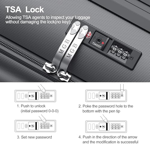 24 Inch Expandable Checked Luggage Hard Shell Suitcase (24 inch / Charcoal Grey)