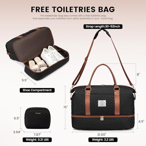 Travel Duffle Bag (Black&Brown-L / Extra Large-2 Pcs)