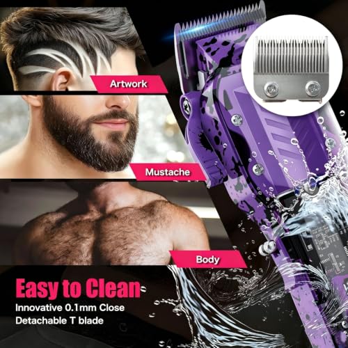 Professional Hair Clippers for Men (Purple Set)