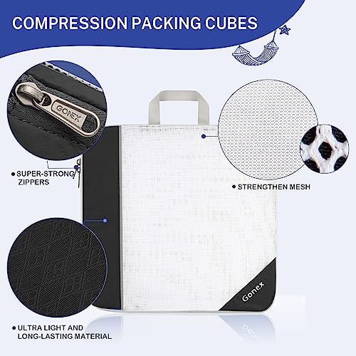 Compression Packing Cubes for Travel (Set of 7 / 7-Black)