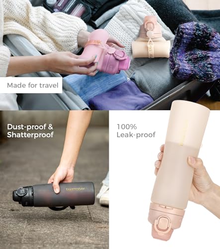 Collapsible Water Bottles with Straw for Travel (Ocean Breeze)