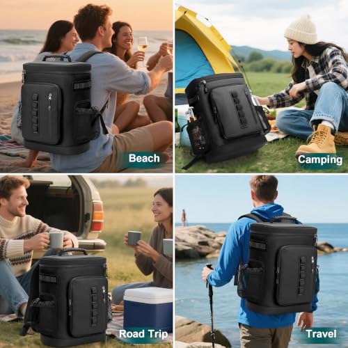 39 Can Leak Proof Insulated Backpack Cooler (Black)