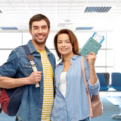 Passport Holder for Travel Essentials (light blue / Magnetic Clasp)