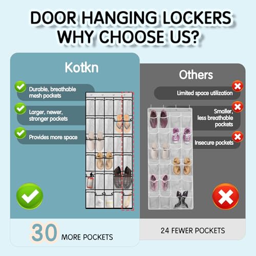 30 Compartment Breathable Mesh Pocket Over the Door Hanging Over the door shoe organizer Shoe rack Over door shoe organizer Hanging shoe organizer (White)
