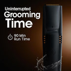 Vacutrim Cordless Mens Beard Trimmer, Rechargeable Electric Shaver with 20 Trim Setting Calibration Dial and Built-in Vacuum for Mustache, Sideburns. Facial Hair, Black, 7.5", As Seen On TV