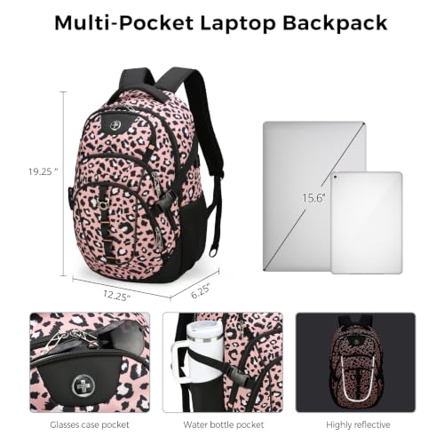 Design Backpack for Men with USB Charging Port SD803 (Pink Leopard / Standard)