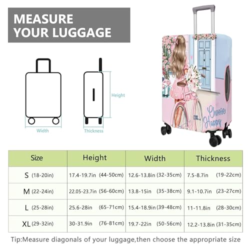 Travel Luggage Cover Suitcase Protector Fits 18 (Travel-3 / M(22-24in))