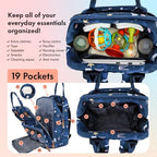 Diaper Bag Backpack with Portable Changing Pad (Blue Sea Squad)