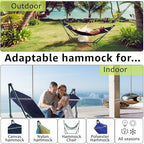 Heavy Duty Hammock Stand with Canvas Net (3. Navy)