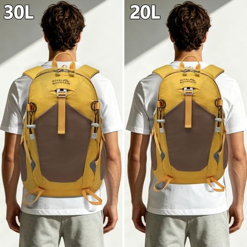 Hiking Backpack 30L Foldable Travel Daypack For Women Men (Yellow / 30L)