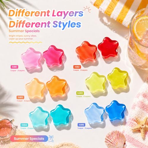 Beetles Neon Gel Nail Polish Set (A - Yellow Blue Pink | Sunstripe)