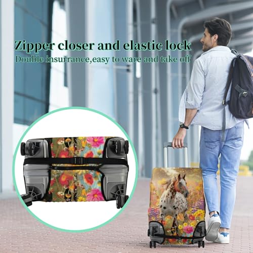 Luggage Cover Suitcase Protector + Tag (Spotted Horse Garden / XL)