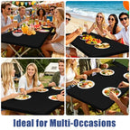 2 Pack Rectangle Spandex Fitted Table Cloth (Black / 72" x 18" (Rectangular))