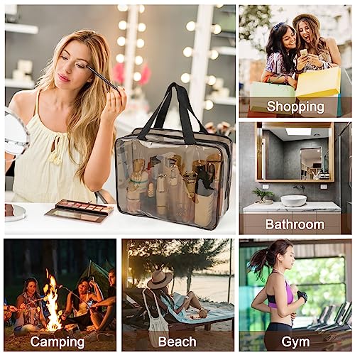 Clear Makeup Bags (Black Brown-6PCS (Large+Medium+Small))
