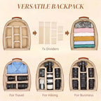 Camera Backpack Classic PU Leather for DSLR (Brown / 20L)