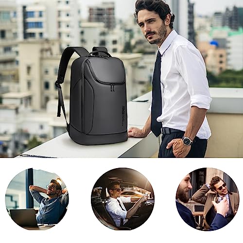 Business Smart Backpack Waterproof fit 15.6 Inch Laptop Backpack with USB Charging Port (Large / Black(no Charge Port))