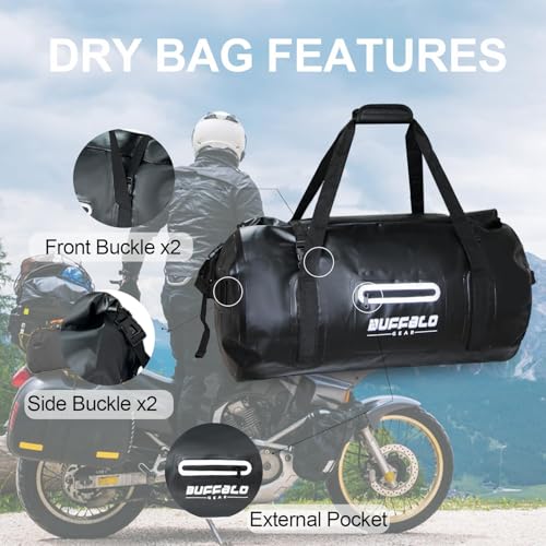 60L Waterproof Duffle Travel Duffel Bag (Black / 60L)