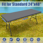2 Pack Rectangle Spandex Fitted Table Cloth (Grey / 48" x 24" (Rectangular))