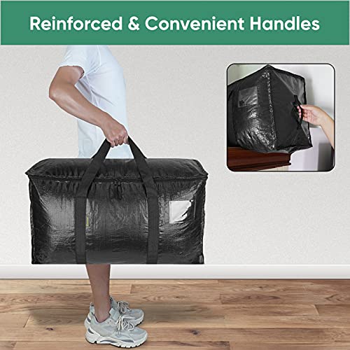 6 Pack Oversized Moving Bags with Reinforced Handles (6-Pack / Black)