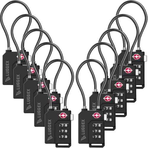 10 Pack TSA Locks for Luggage (Black / 10)