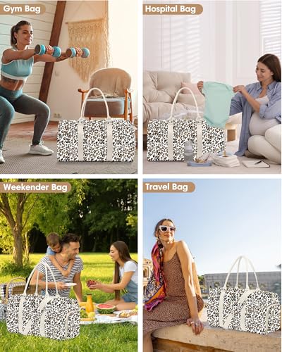 Women Weekender Travel Duffle Bag (12-Leopard Print / Large)