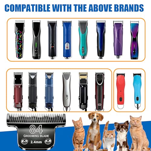 T84 Dog Grooming Replacement Blades Compatible with Andis Dog Clippers (Black-T84 / Black)