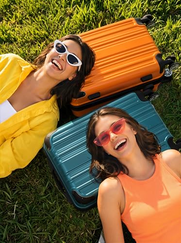 Luggage Lightweight and Durable Hardshell (white grid new / S(20in))