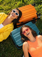 Luggage Lightweight and Durable Hardshell (white grid new / S(20in))